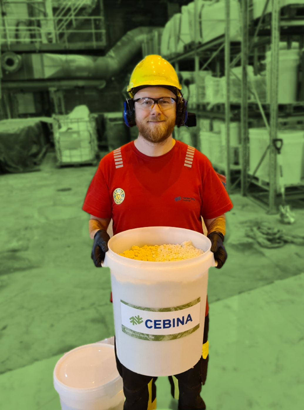 Satisfied operator holding a fresh batch of CEBINA MB